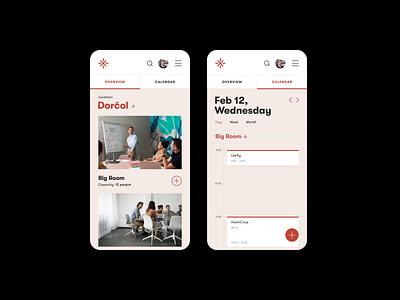 Meeting Rooms — Booking app [Animated] app design booking app calendar app conference room flat meeting room minimal mobile scheduler ui uiux ux