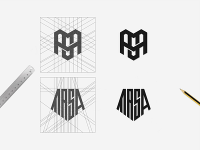 MASA MONOGRAM LOGO. apparel logo awesome logo best logo branding clothing label design flat grid grid logo identity logo minimal monogram monogram design monogram logo shield logo sketches sports logo sportwear vector