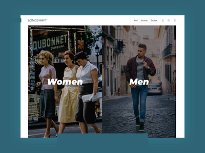 Longshaft branding design fashion flat typography ui ux web website website design