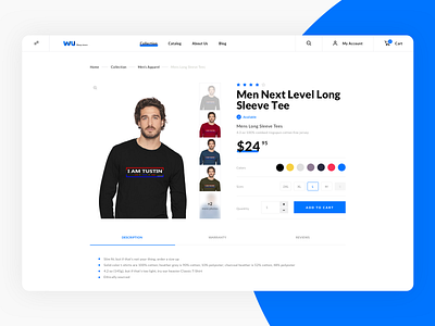 Wu Shop blue clothes design fashion marketplace minimal shirt shop sketch store ui uidesign uiux web webdesign