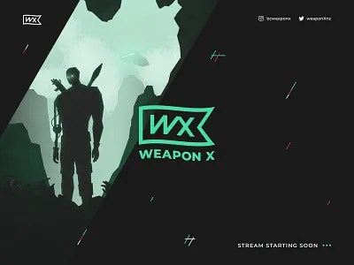 WeaponX Twitch design black and green brand design branding character design character illustration dark ui gaming gaming logo gaming website illustraion logo design logotype post apocalyptic twitch twitch logo ui design weapon