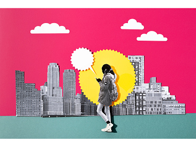 Collage illustration city collage collage art color cutout design handcraft illustation illustration mixed media paper art paper craft paper illustration papercut vivid