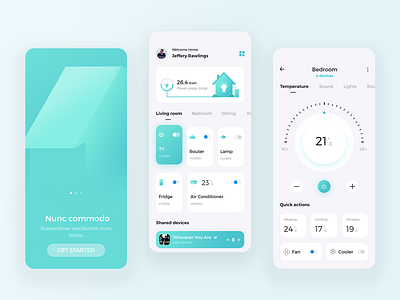 blip - smart home app concept air conditioner android app design app app design controls design home home automation icons illustraion ios app mobile mobile app music player smart home smart home app temperature ui uiux ux