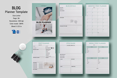 Printable Blog Post Planner, Blogger Workbook Template blog blog design blogger branding brochure business catalogue clean elegant flyer indesign magazine modern planner planning portfolio template temples workbook