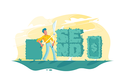 Invoice making app illustration app bush gardening illustration invoice phone positive scissors send trim
