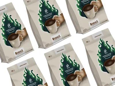 BURSEL Arabica Coffee branding coffee illustration packaging design vector