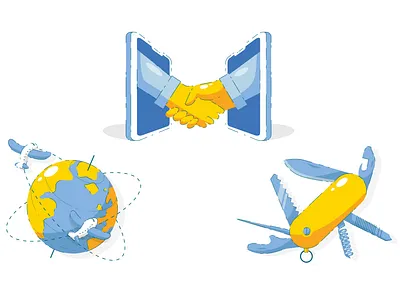 business community, all-in-one tool, covered globally app branding business global illustration invoice tool ui