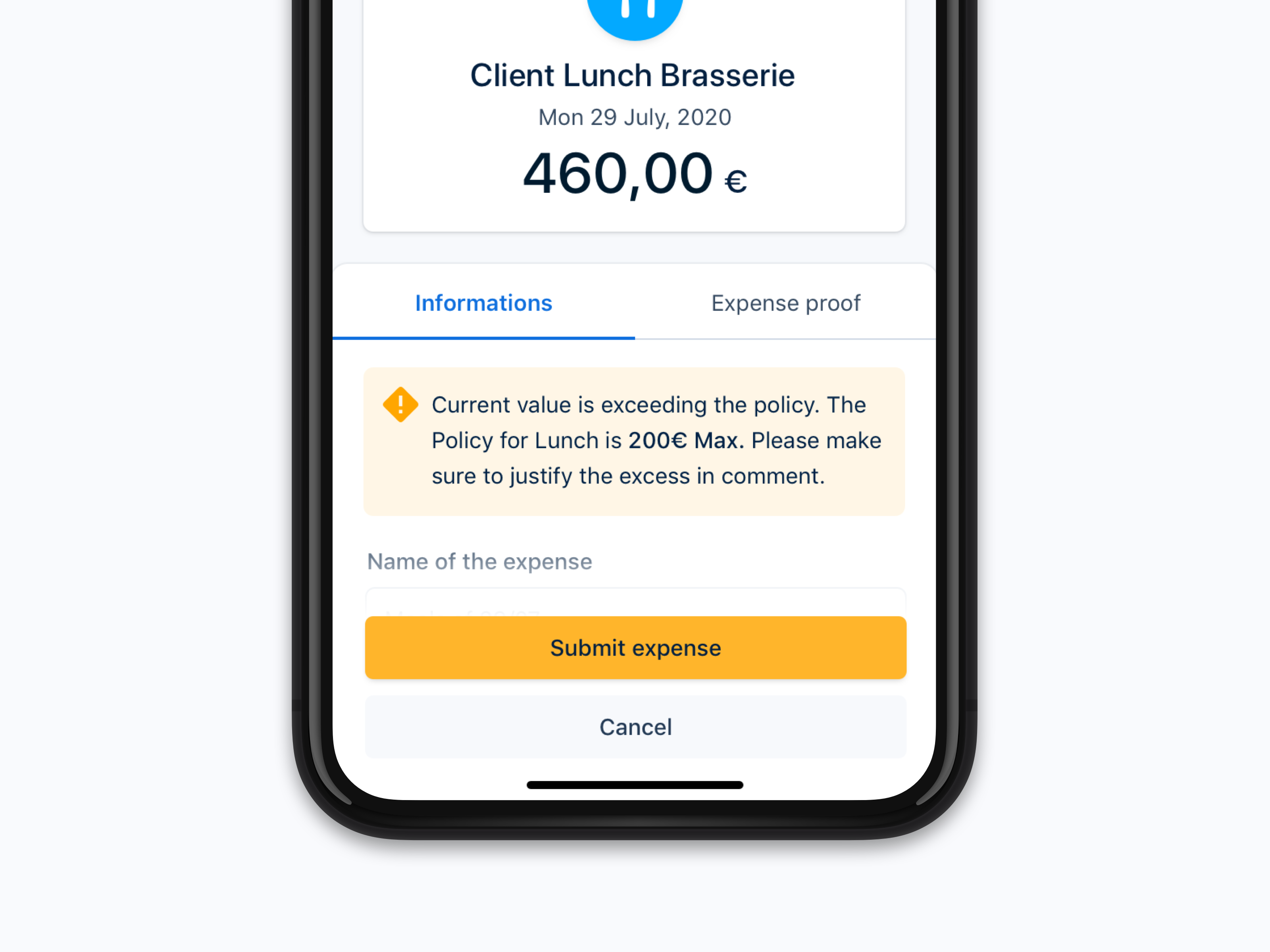 Example of Warning Mobile ⚠️