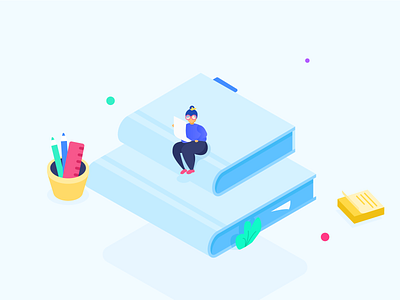 Choosing your training in business creation blue branding design flat illustration illustrator minimalism startup ui vector