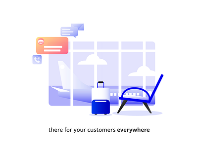 Work from remote 2.0 ai air airplane airport chatbot design flatdesign illustration ki mailbox minimal remote remote work startup ui vector webdesign