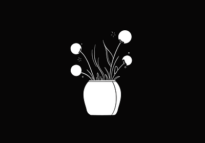 Plants of the World: Dandelions art black black and white blackandwhite debut draw drawing dribbble flower flowers illustration illustrations illustrator nature outdoors plant pot procreate vector white