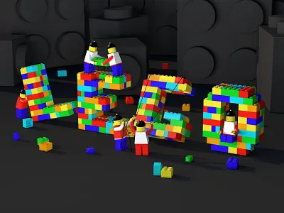 LEGO 3d 3d art branding c4d cinema 4d cinema4d construction design icon illustration lego render typography ui web web illustration