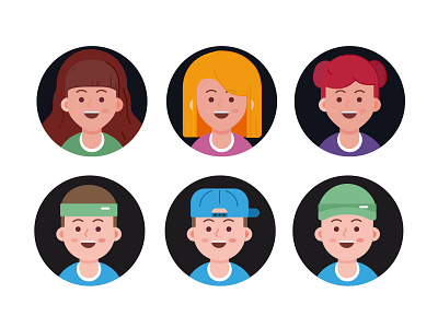 Avatar exploration account avatar branding character design colorful cute face faces flat head illustration man member people social vector woman