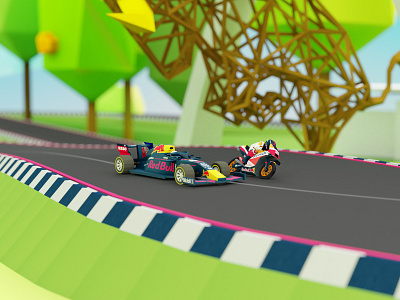 Red Bull Racing game 3d bike bull car circuit formula1 game lowpoly metal motogp race racing road speed