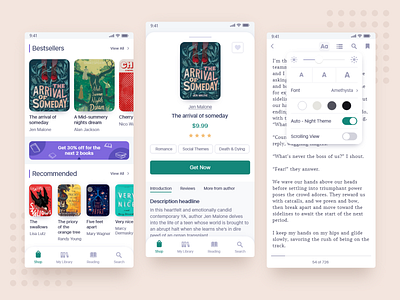 Reader application app app design application book cards checkout clean design ecommerce interface ios kids mobile read reader sale slider story ui ux