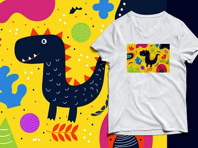 Cute Illustration art T Rex pattern dino dinosaurs flat design graphic design illustration landing page tirex