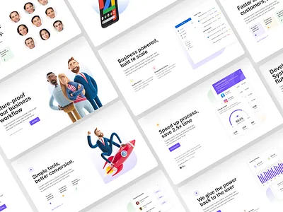 Landing Page Exploration 3d character 3d illustration business color design figma illustraion minimal startup typography ui ui design ux web web design