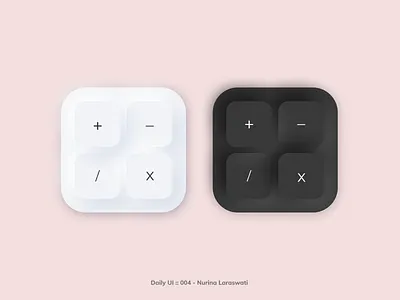 Daily UI :: 005 - App Icon appicon calculator calculator app challenge clean daily 100 challenge dailyui dark mode icon ios lightmode neomorphism neumorphism pink white