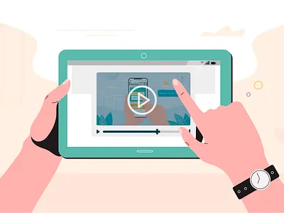 Watching Tutorials 2d 2d animation animation app design design illustration motion vector