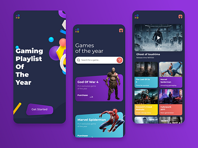 Ps 4 Game App 3d adobe xd app branding games gradient landing page mobile mobile app mobile design mobile ui motion tbilisi typogaphy ui ui design ux ux design web concept web design