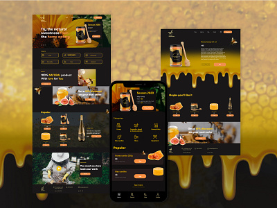 HONEY PLEASURE UI bee beekeeper dribbble honey honeycomb like logo pleasure ui ux wax wine