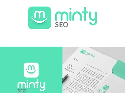 Minty SEO logo logos minimalist logo mint modern seo seo company