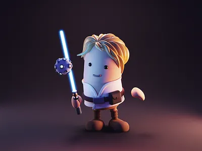 Skywalker 3d 3d character blender character character design illustration render skywalker star wars