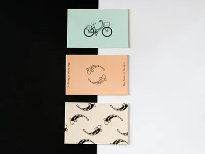 Printed business cards asian branding cute design flat graphic illustration illustrator japan logo