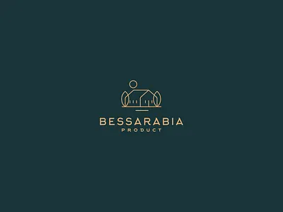 Bessarabia Product Logo agricultural agriculture agro branding design ecommerce fresh homemade house house logo illustration logo logo design nature premium product sun trees typography vector
