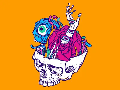 The skull of Yoric color palette creative art dark bazaar humorous illustration humour ideas illustraion imagination lowbrow mystery pop art pop art pop colors pop surrealism skull skull art skulls trend trendy yellow