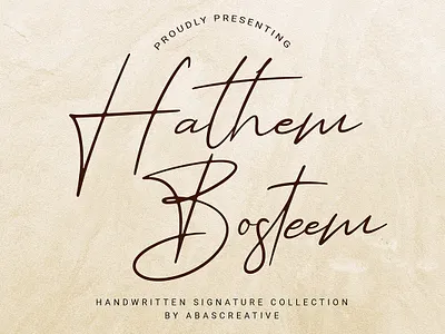 Hathem Bosteem | Handwritten Signature Font branding calligraphy casual design font fonts freefont hand lettering handwriting handwritten script font signature signature font stylish type typeface typography