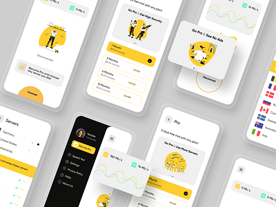 Mega VPN app app design application clean creative design figma ios ios app light mode mobile app mobile ui proxy ui ui design uidesign uiux vpn vpn app white theme