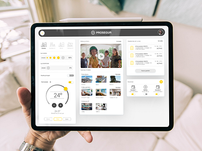 Smart Home Dashboard // Prosegur controls dashboad home ipadpro smarthome ui