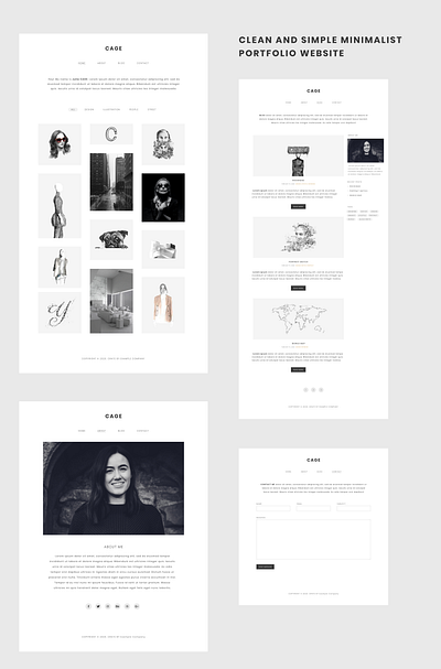 Minimalist portfolio website branding design illustration logo minimal type ui ux vector website