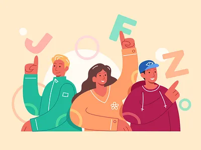 Friends friends happy red work yellow