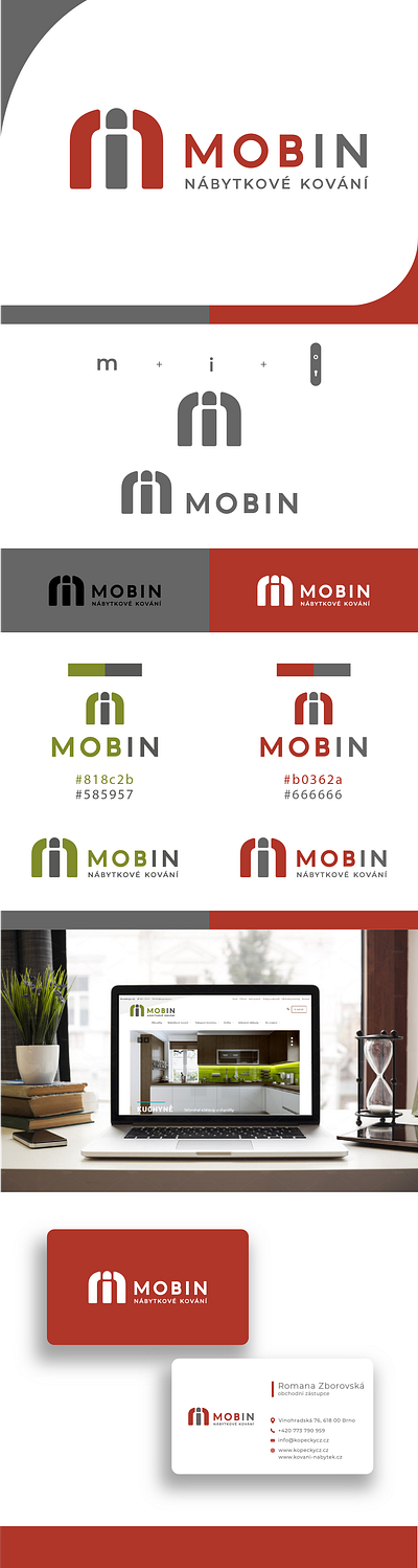 Mobin furniture fittings branding design furniture fittings icon logo