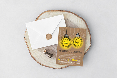 WEDDING INVITATION | Martina & Martin bulb graphic design illustration invitation typography vector vintage design wedding wedding card wedding invitation