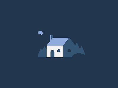 Moonlit House app design icon illustration ui ui design vector web web design website