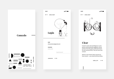 Cøncedo adobexd branding design illustration ui