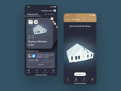 Fairmarket mobile app android app bids constructor contractor home homeowner homework house housework ios job board jobs mobile offer slider sliding ui uxui works
