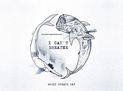 World Oceans Day art biodiversity digital art drawing illustration india ocean ocean pollution sivadigitalart world environment day world oceans day