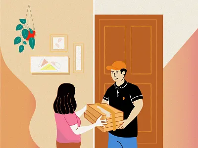 Home Delivery art design food home delivery illustration quarantine swiggy