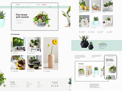 Online store plants design minimalism online store ui ux web