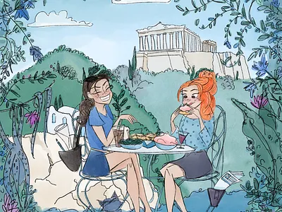 Greece art athens illustration character design character illustration greece illustration greek design greek illustration greek islands illustration procreate watercolor