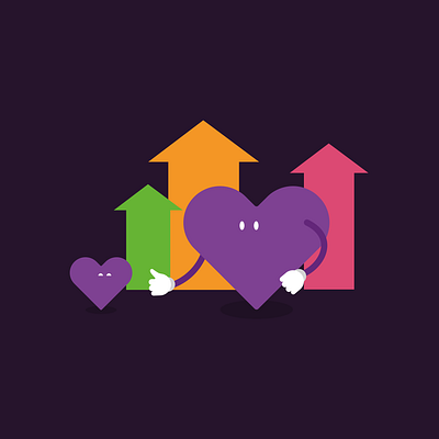 Positive Influence addiction branding family heart illustration