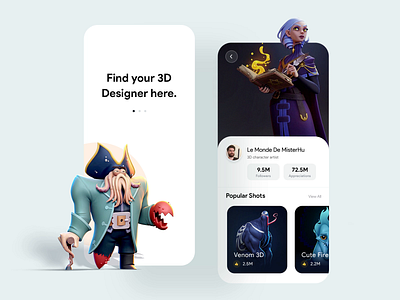 Find 3D Artist UI Concept 3d 3d art 3d artist 3ddesign aftereffects animation application artist clean color concept design dribbble best shot find gif mobile animation ui uidesign uiux video game