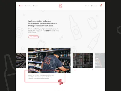 Raynville Superstore Website beer craft beer craftbeer illustration photography shopify website