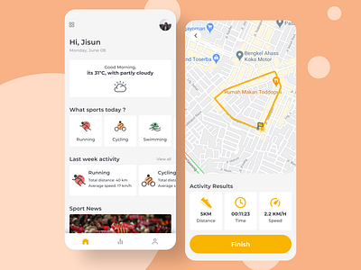 Daily UI Challenge #020 daily ui 020 dailyui design app figma location tracker maps mobile app running app sports app ui uidesign