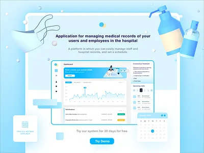 Medical documentation portal 3d bank blue chart clean coronavirus dashboard documentation financial hospital mask medical medical app medical care portal records trend 2020 ui ux wireframes