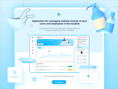 Medical documentation portal 3d bank blue chart clean coronavirus dashboard documentation financial hospital mask medical medical app medical care portal records trend 2020 ui ux wireframes